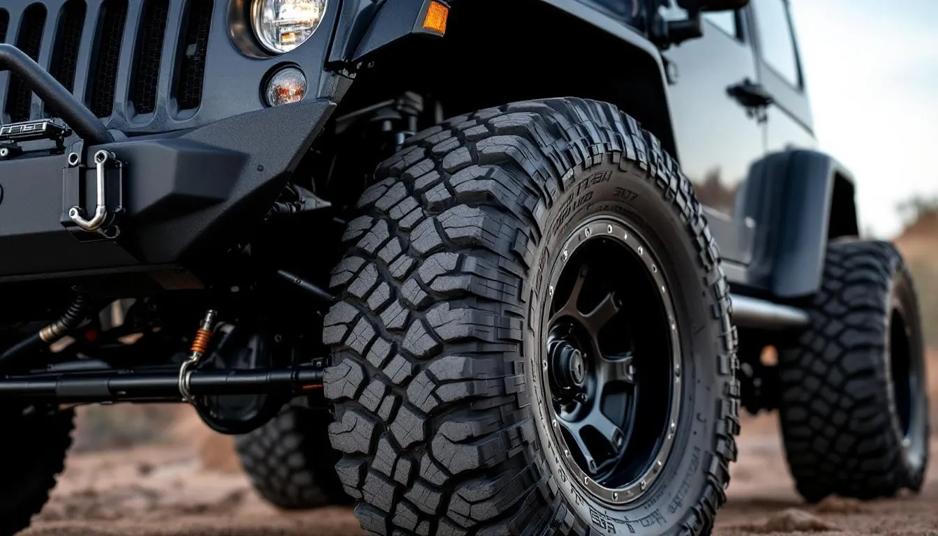 Jeep Wrangler JK with 37-inch tires and regeared drivetrain on rocky trail