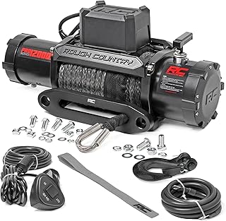 Rough Country 12,000LB PRO Series Electric Winch | Synthetic Rope - PRO12000S, B for Jeep JK