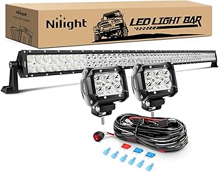 Nilight - ZH023 52Inch Spot Flood Combo Led Light Bar 2PCS 4Inch 18W Spot LED Fo for Jeep JK