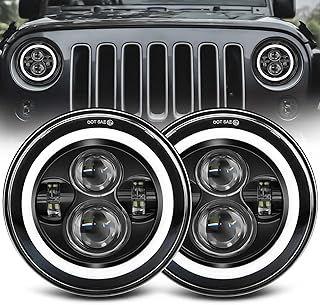 ZIMABLUE 7 inch led Headlight Round 2pc Projector 7 inch Halo led Headlight H602 for Jeep JK