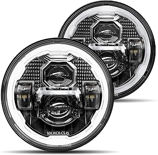 HWSTAR Pair New 1000% Bright Anti-glare 7 Inch Halo Led Headlights Round Compatible with Jeep Wrangl