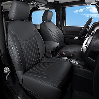 GIANT PANDA Front Jeep Wrangler 2/4 Door JK 2013-2017 Car Seat Covers for Sahara Sport Rubicon Unlim