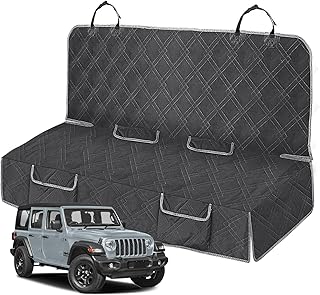 Dog Car Seat Cover Compatible with Jeep Wrangler 4 Door 2007-2025, Waterproof Pet Bench Seat Cover