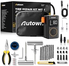AUTOWN Flat Tire Repair Kit with Air Compressor for Jeep JK trail repairs